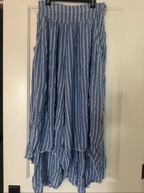 Vintage Havana Blue & White Striped High-Low Pants